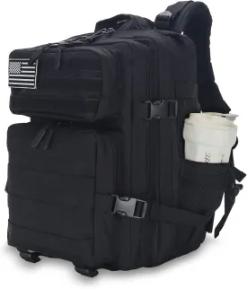 25L Tactical Backpack for Men Women Military Backpack Army Assault Pack Molle Backpack Small Bug Out Bag Travel Rucksack Daypack (Black)