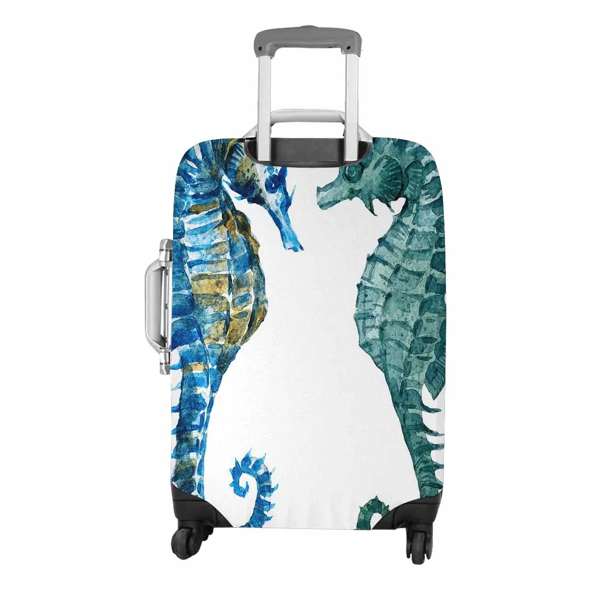 Animals themed Cover for Luggage suitcase printed Beautiful raster image with nice watercolor seahorses