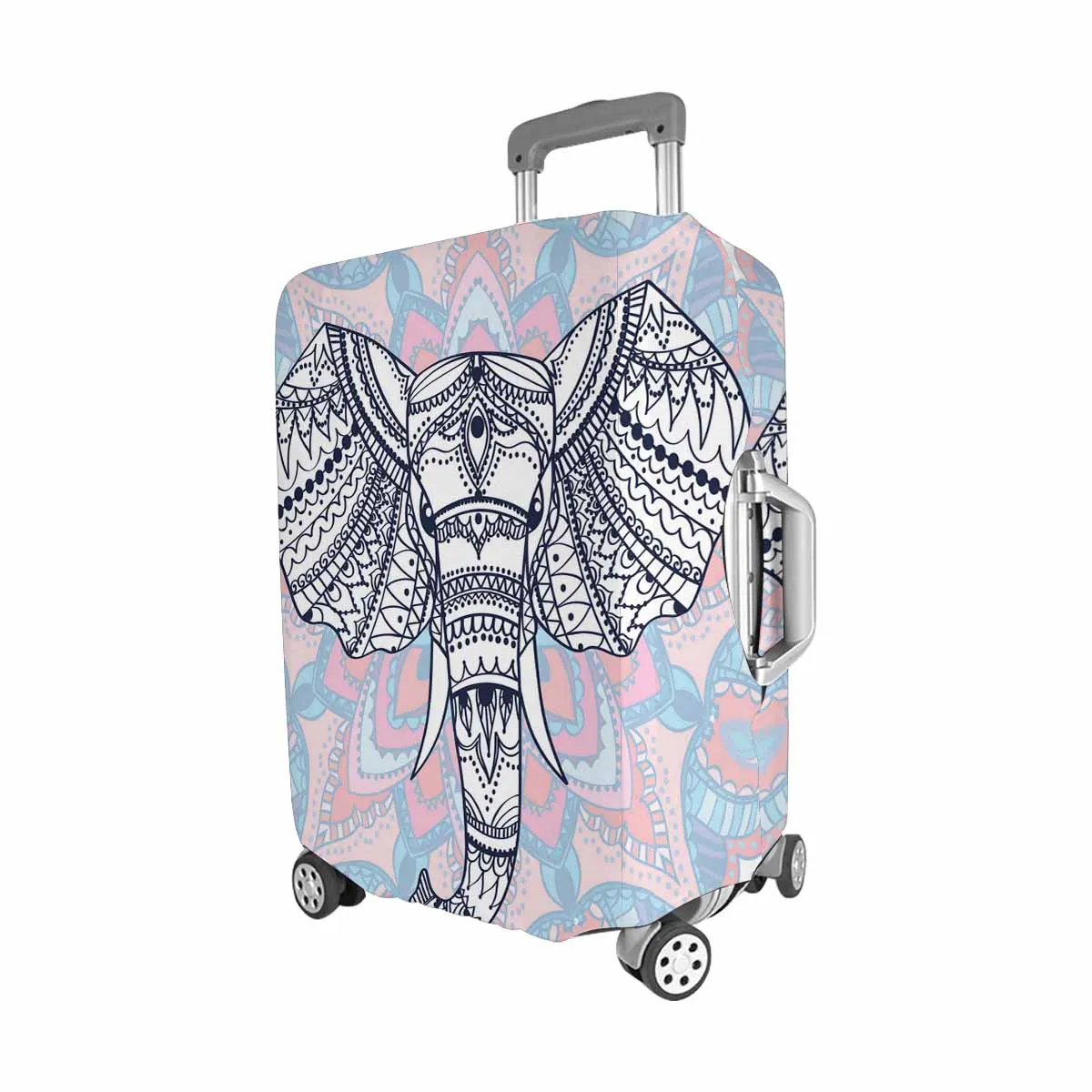 Animals themed Cover for Luggage suitcase printed Ethnic patterned head of indian elephant