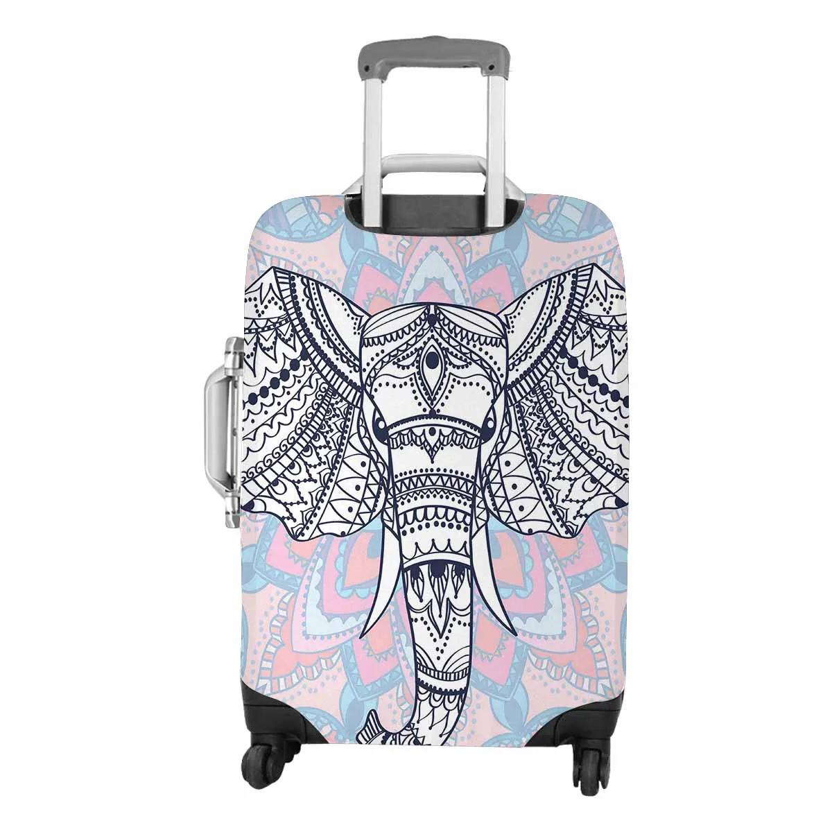 Animals themed Cover for Luggage suitcase printed Ethnic patterned head of indian elephant