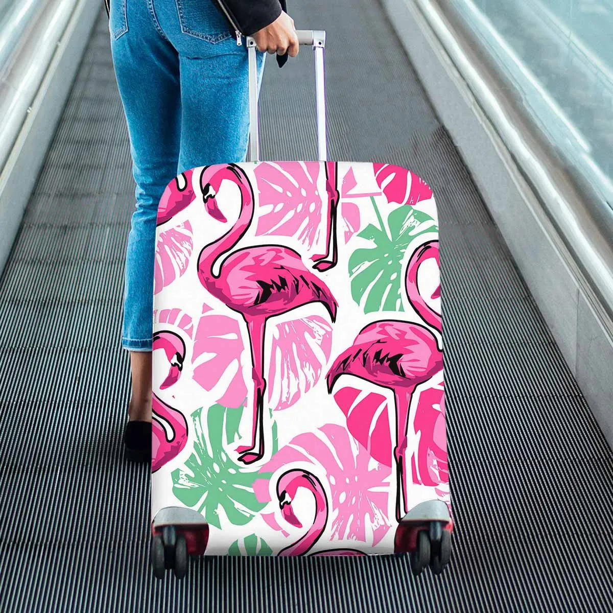 Animals themed Cover for Luggage suitcase printed Flamingo