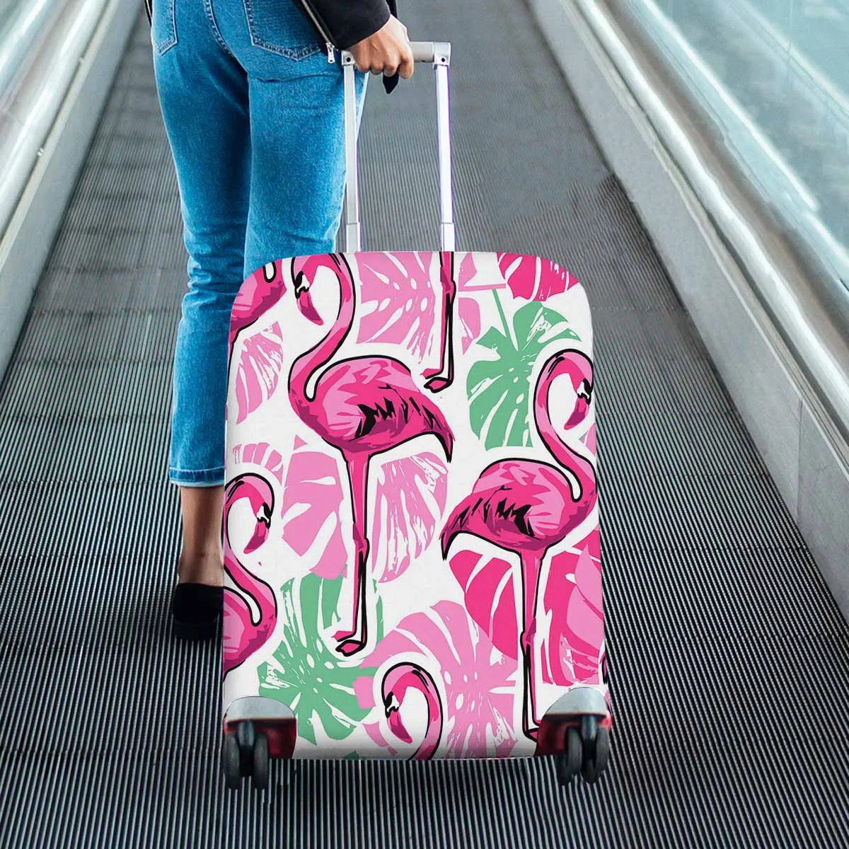 Animals themed Cover for Luggage suitcase printed Flamingo