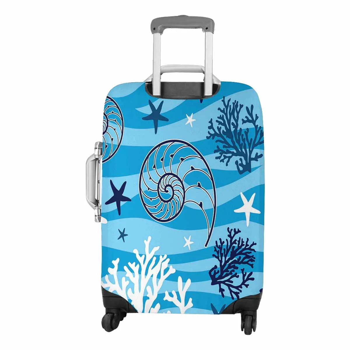 Animals themed Cover for Luggage suitcase printed Shells and starfish Marine pattern