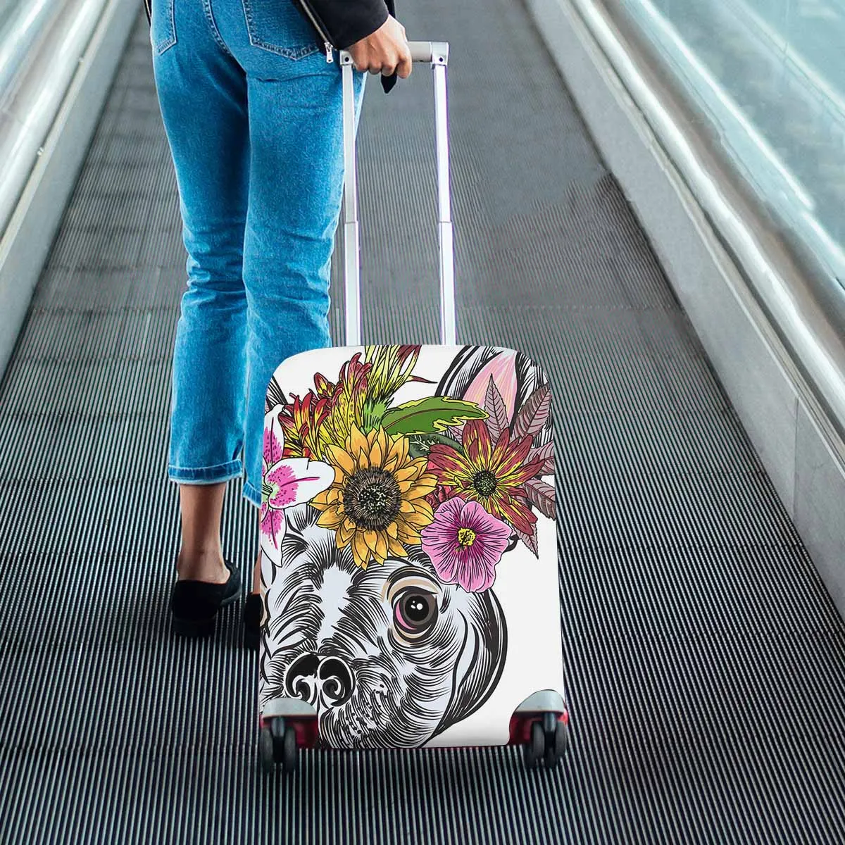 Animals themed Cover for Luggage suitcase printed Small cute French Bulldog puppy