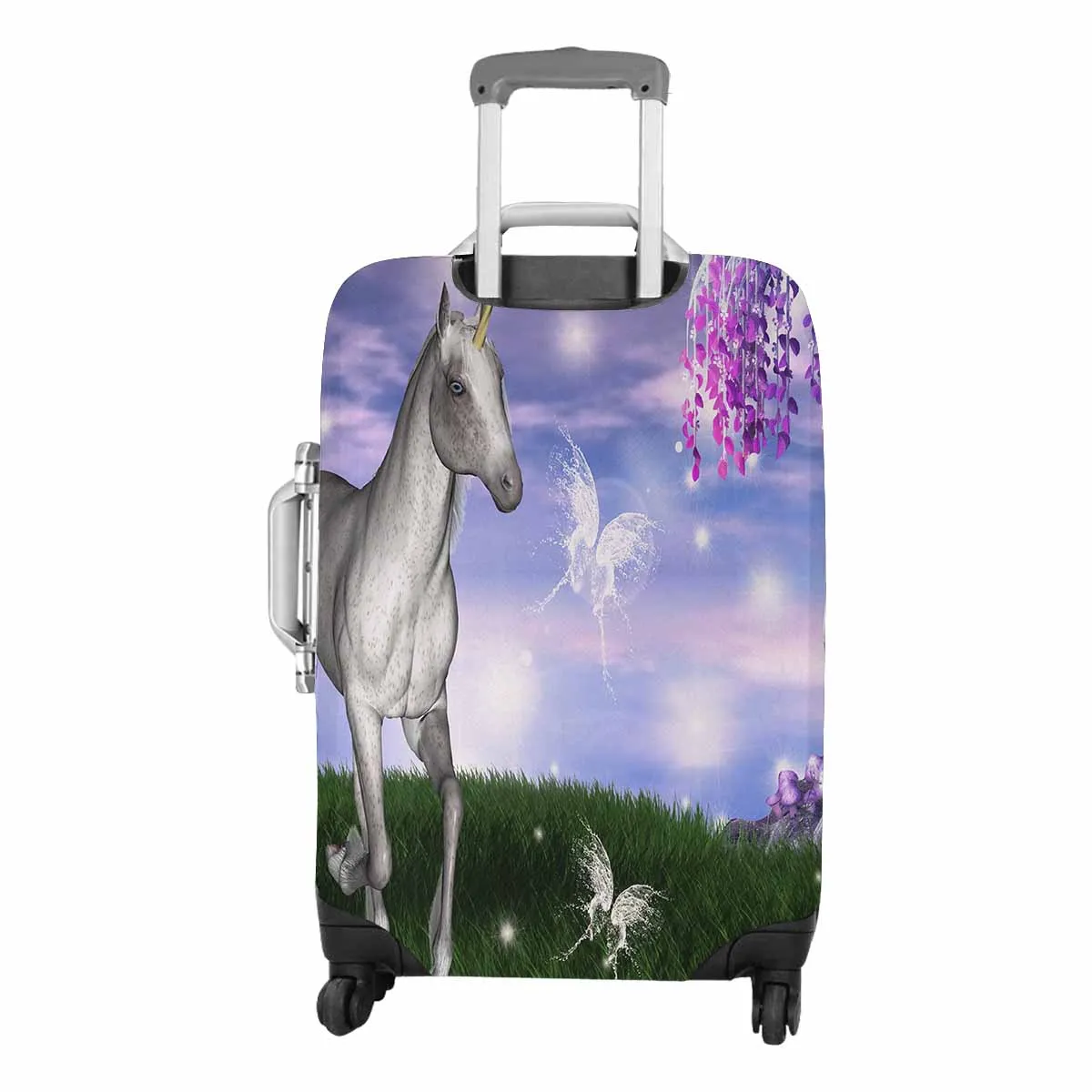 Animals themed Cover for Luggage suitcase printed Unicorn in an enchanted meadow