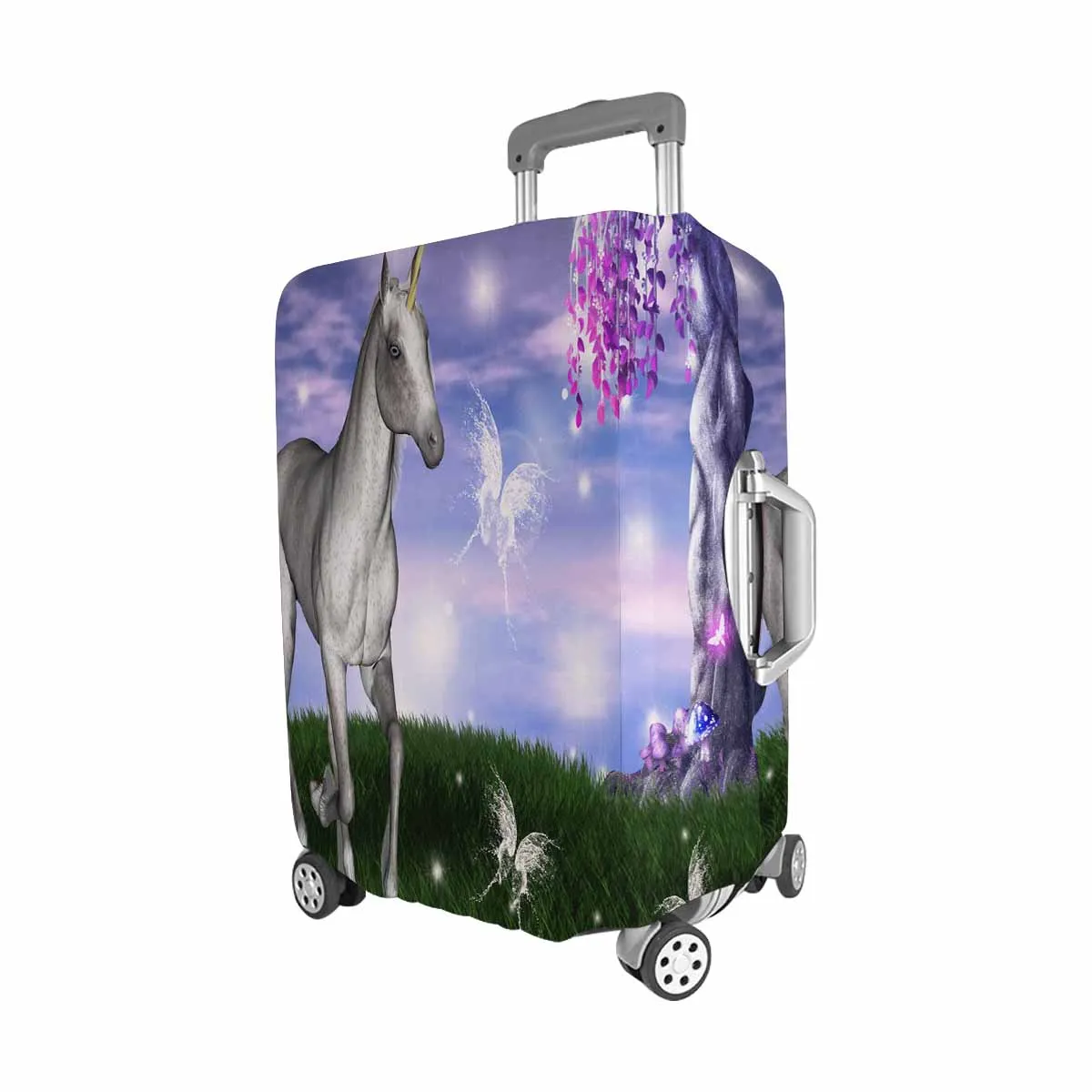 Animals themed Cover for Luggage suitcase printed Unicorn in an enchanted meadow