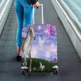 Animals themed Cover for Luggage suitcase printed Unicorn in an enchanted meadow