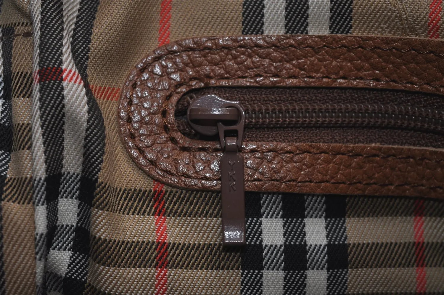 Authentic Burberrys Vintage Leather Clutch Hand Bag Purse Brown 8051J
