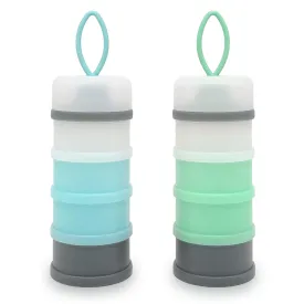 Baby Formula Dispenser, Formula Container, Portable Milk Powder Dispenser Container, Baby Feeding Travel Storage Container, Non-Spill Stackable Baby Snack Storage Container, BPA Free, 2 Packs Grey & Orange