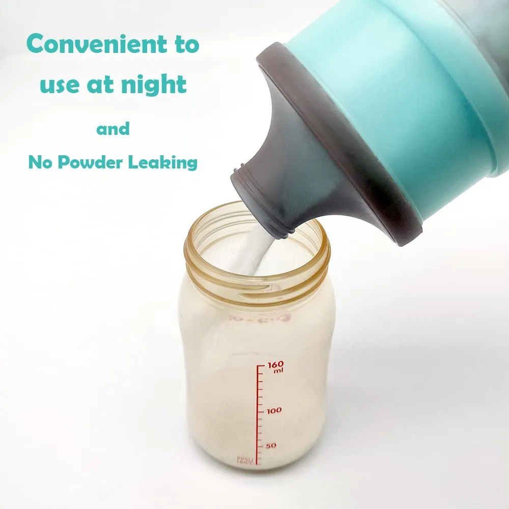 Baby Formula Dispenser, Formula Container, Portable Milk Powder Dispenser Container, Baby Feeding Travel Storage Container, Non-Spill Stackable Baby Snack Storage Container, BPA Free, 2 Packs Grey & Orange