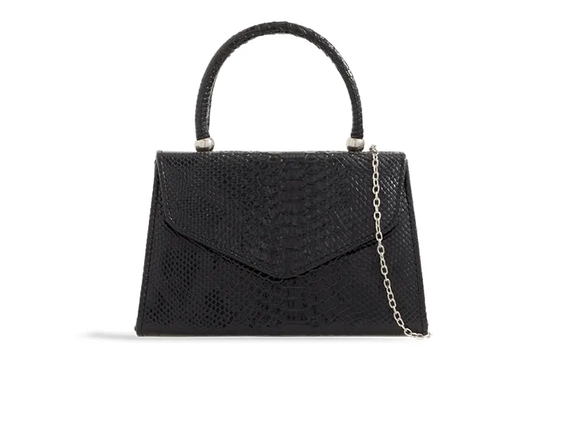 Black Croc Envelope Bag