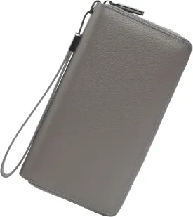 Bveyzi Women RFID Blocking Wallet Leather Zip Around Phone Clutch Large Capacity Ladies Travel Purse Wristlet