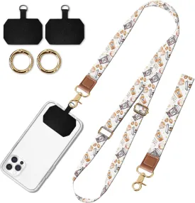 Cell Phone Lanyard Adjustable Crossbody Strap, Cute Phone Neck Wristlet Wrist Strap Patch for Keys Case Accessories