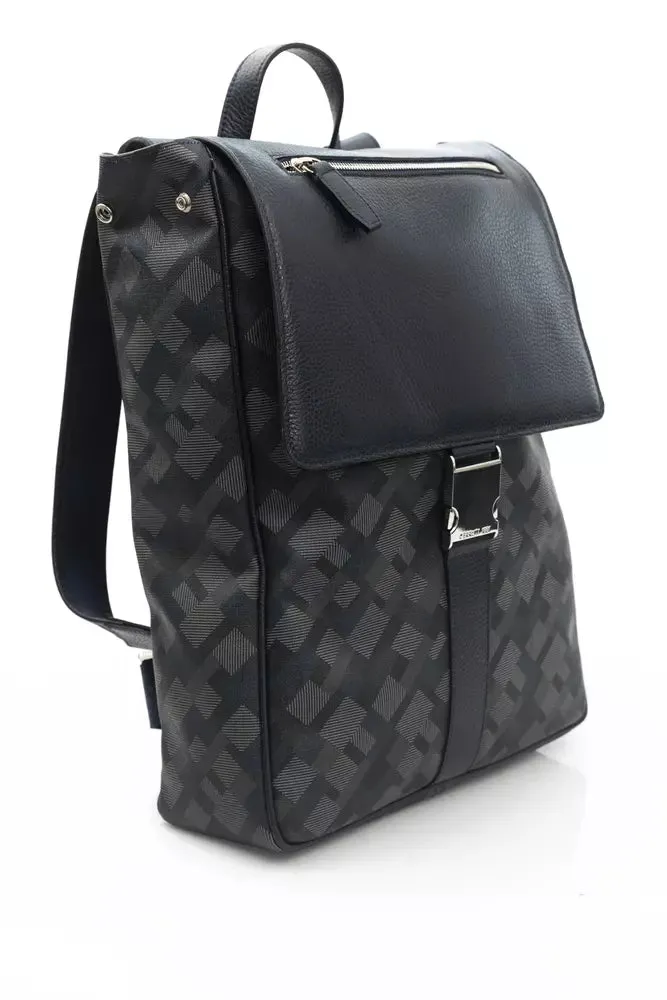 Cerruti 1881 Chic Blue Backpack with Signature Accents