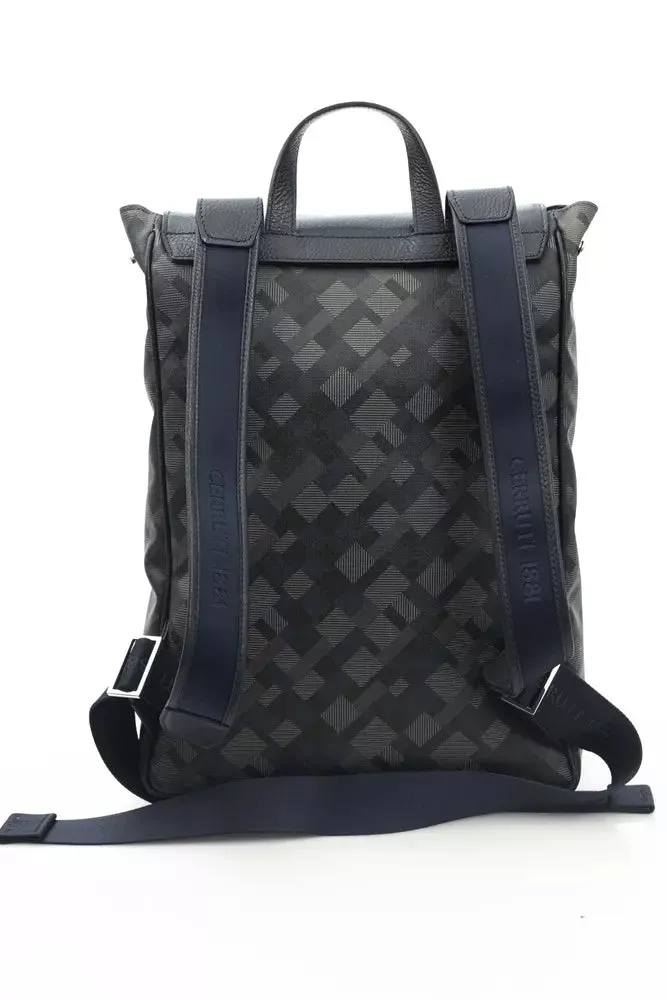 Cerruti 1881 Chic Blue Backpack with Signature Accents