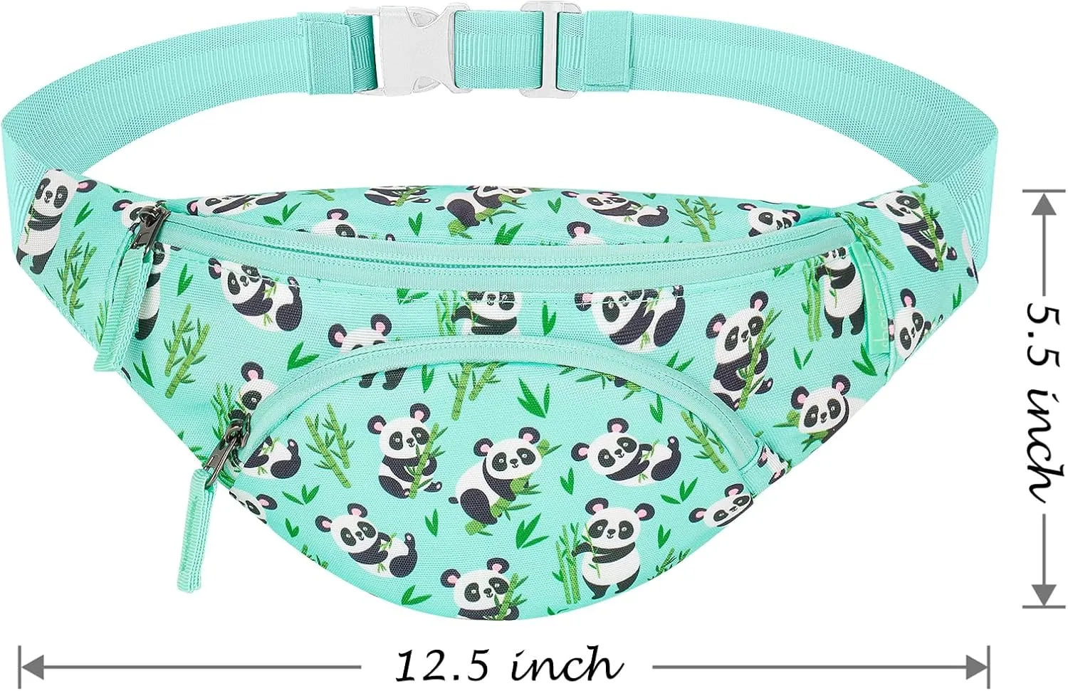 Choco Mocha Kids Fanny Pack for Girls, Toddler Belt Bag 2-4 4-6 Kid Waist Bag Outer for Little Girls age 6-9 8-12 Small Hip Pack (Panda-Teal)