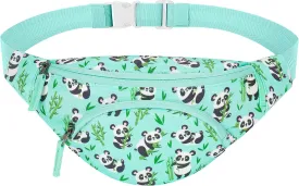 Choco Mocha Kids Fanny Pack for Girls, Toddler Belt Bag 2-4 4-6 Kid Waist Bag Outer for Little Girls age 6-9 8-12 Small Hip Pack (Panda-Teal)