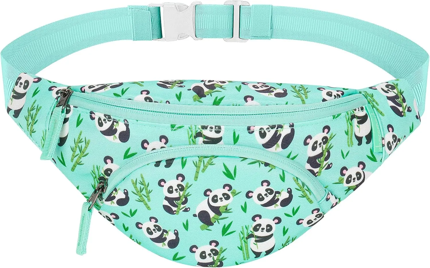 Choco Mocha Kids Fanny Pack for Girls, Toddler Belt Bag 2-4 4-6 Kid Waist Bag Outer for Little Girls age 6-9 8-12 Small Hip Pack (Panda-Teal)