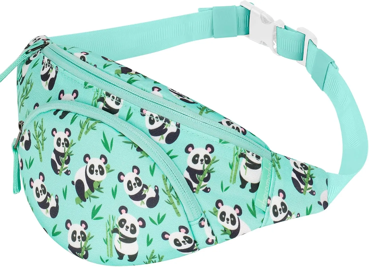 Choco Mocha Kids Fanny Pack for Girls, Toddler Belt Bag 2-4 4-6 Kid Waist Bag Outer for Little Girls age 6-9 8-12 Small Hip Pack (Panda-Teal)