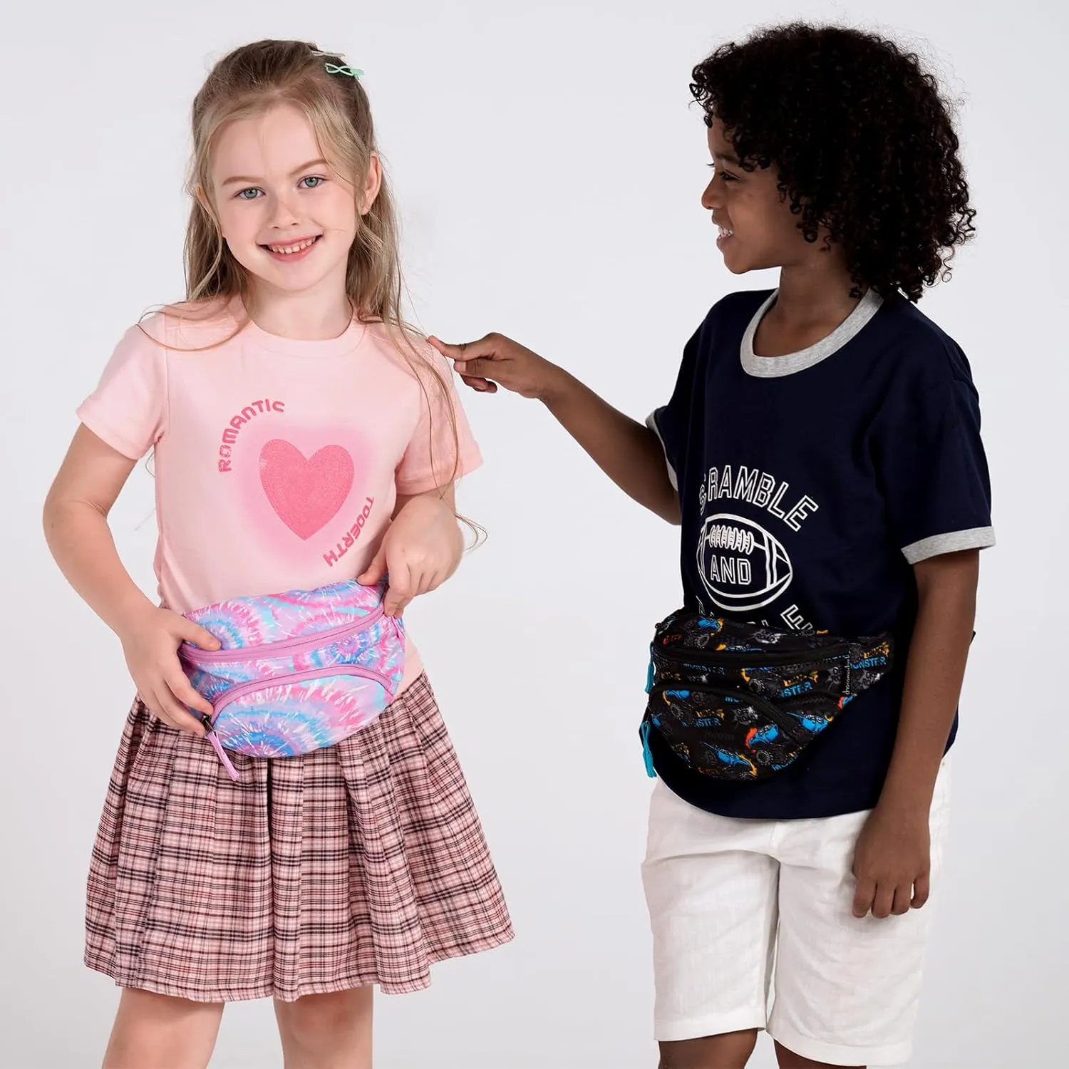 Choco Mocha Kids Fanny Pack for Girls, Toddler Belt Bag 2-4 4-6 Kid Waist Bag Outer for Little Girls age 6-9 8-12 Small Hip Pack (Tie Dye-Pink)