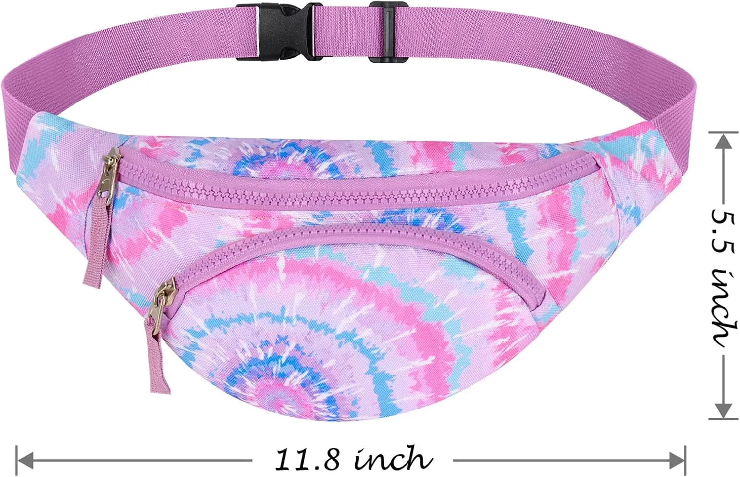 Choco Mocha Kids Fanny Pack for Girls, Toddler Belt Bag 2-4 4-6 Kid Waist Bag Outer for Little Girls age 6-9 8-12 Small Hip Pack (Tie Dye-Pink)