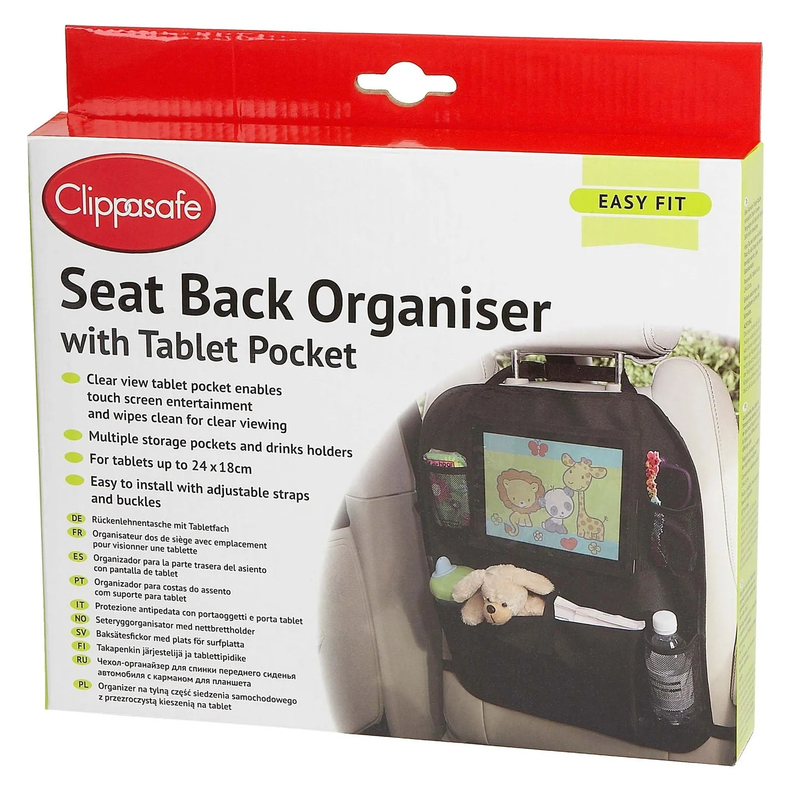 Clippasafe Auto Seat Back Organiser With Tablet Pocket