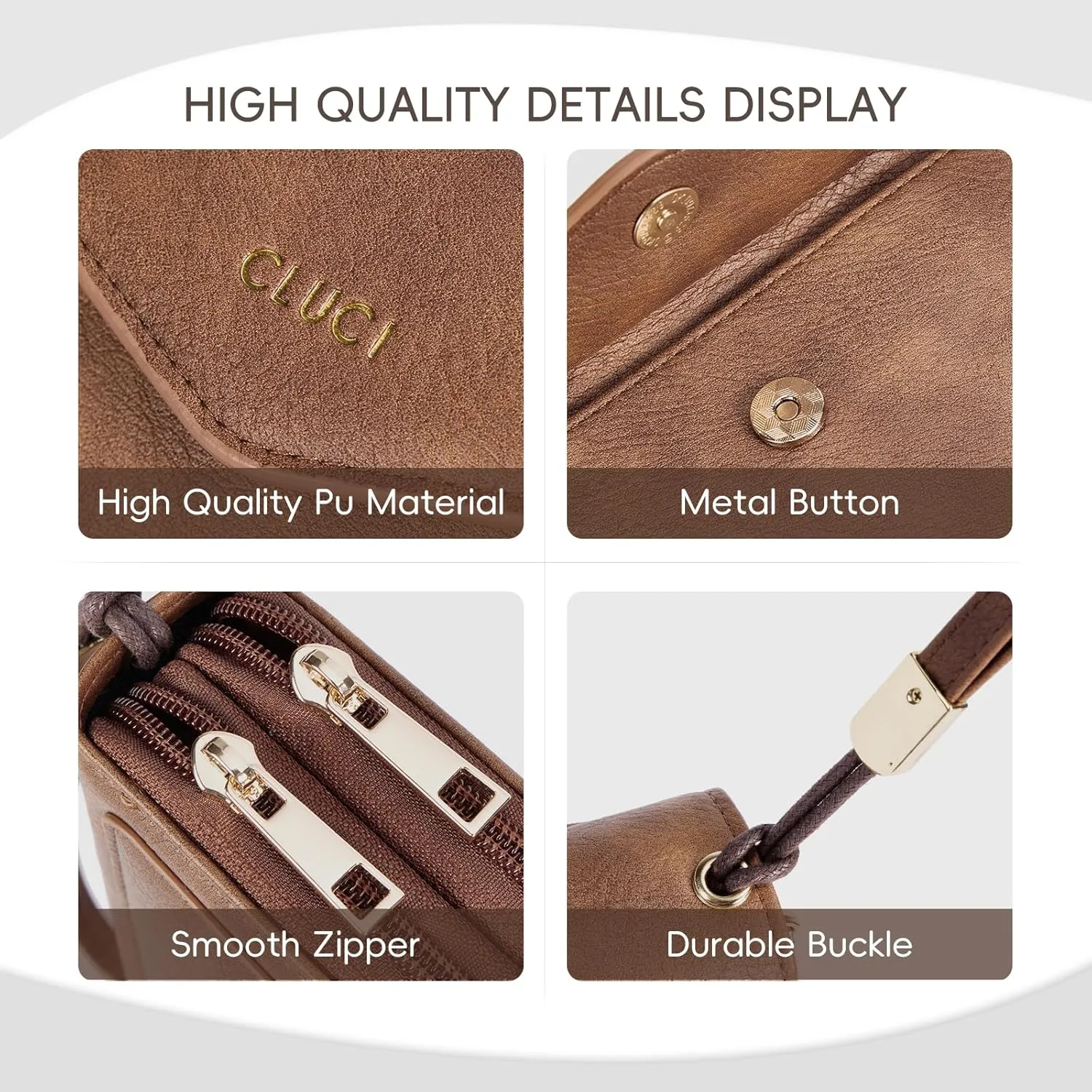 CLUCI Wallet Women Large Capacity Wristlet Purse for Women Long Ladies Wallet RFID Blocking Multi Credit Card Holder
