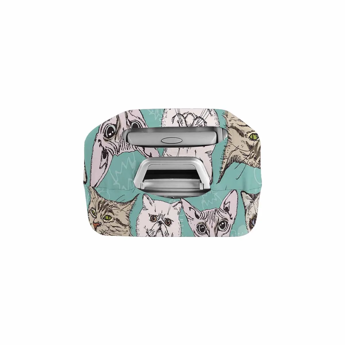 Cover for Luggage suitcase printed cute animas face in doodle hipster style