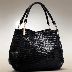 Crocodile Print PU leather Handbag