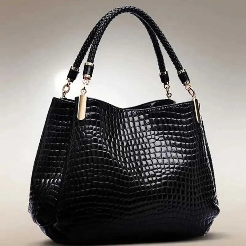 Crocodile Print PU leather Handbag