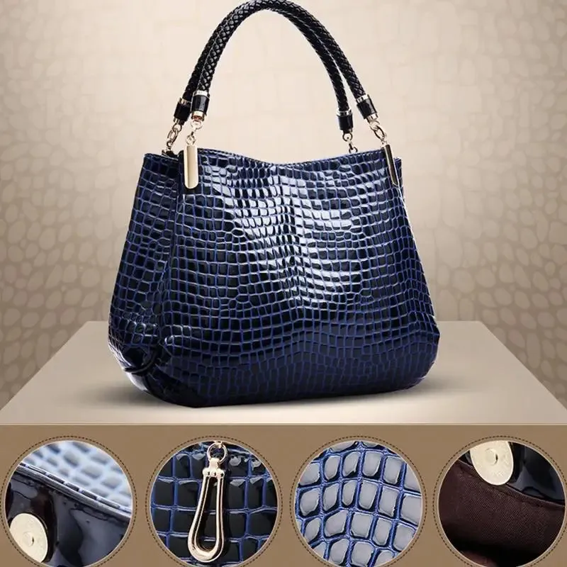 Crocodile Print PU leather Handbag