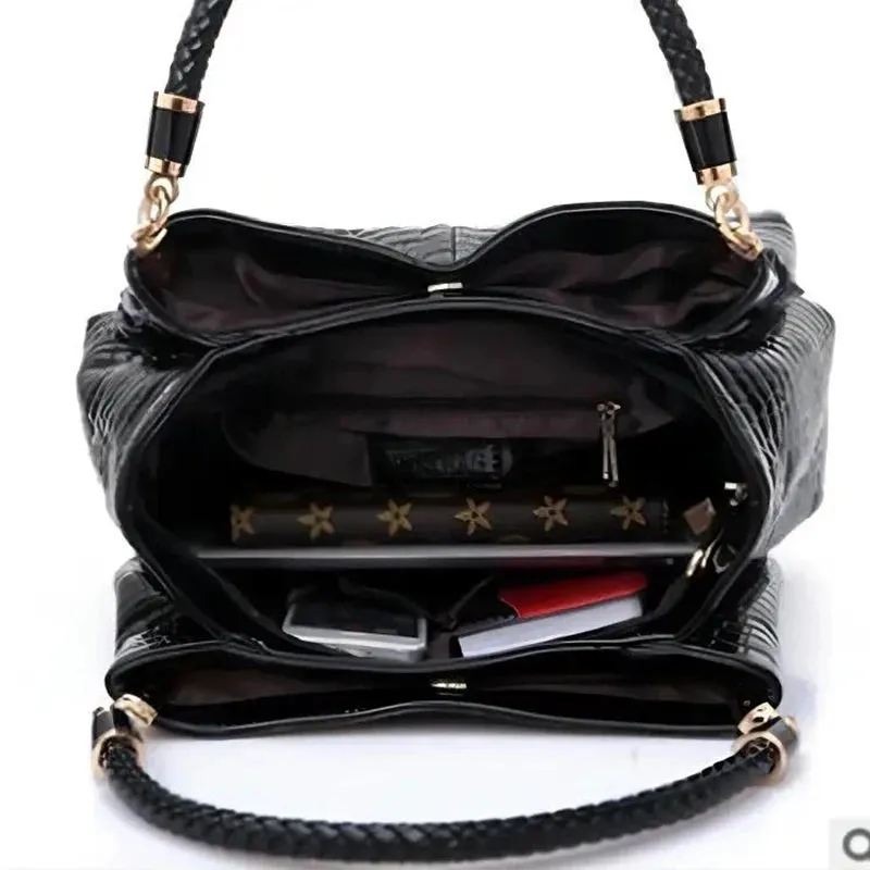Crocodile Print PU leather Handbag