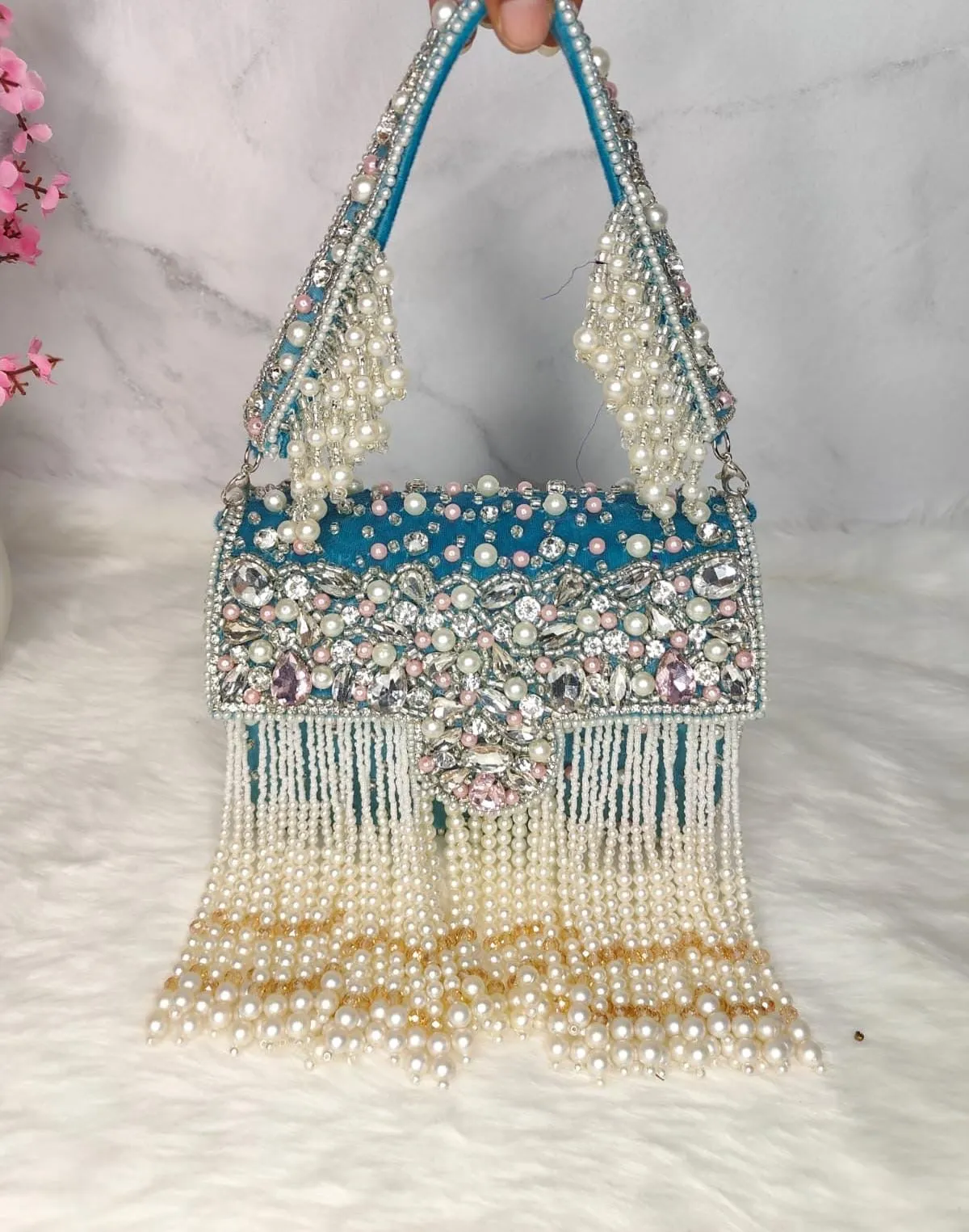 Crystal Pearl clutch bag women clutch