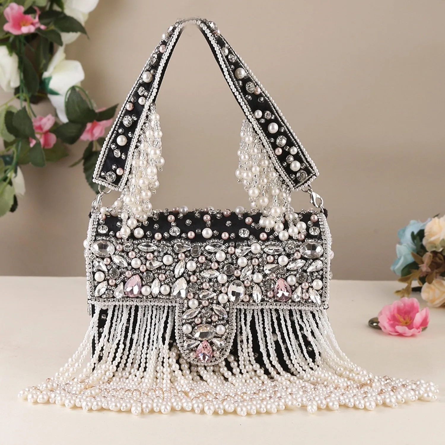 Crystal Pearl clutch bag women clutch