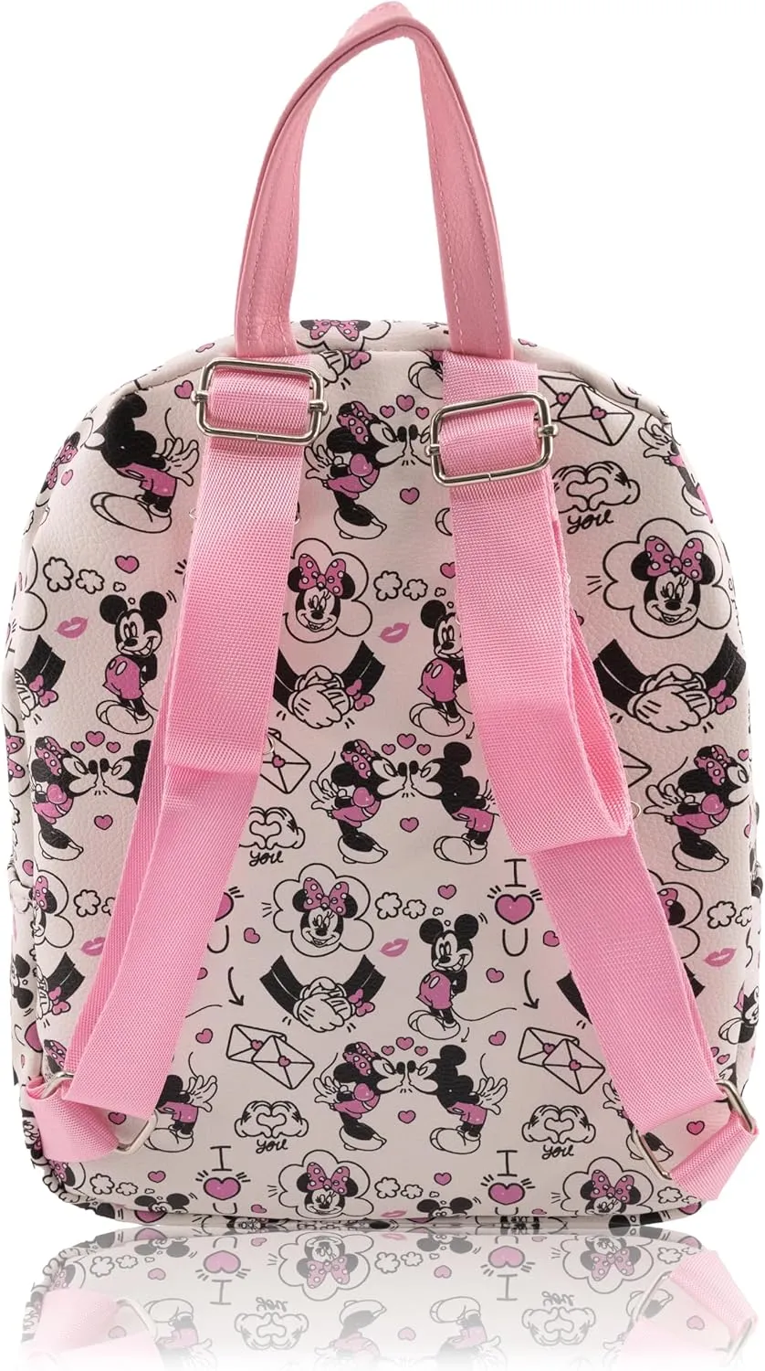 Disney Minnie Mouse Backpack for Women, Men, Boys, Girls, Unisex | Cute PU Leather 10" Minnie Mouse Mini Backpack Purse Shoulder Purse | Minnie Mouse Bag and Minnie Mouse Accessories
