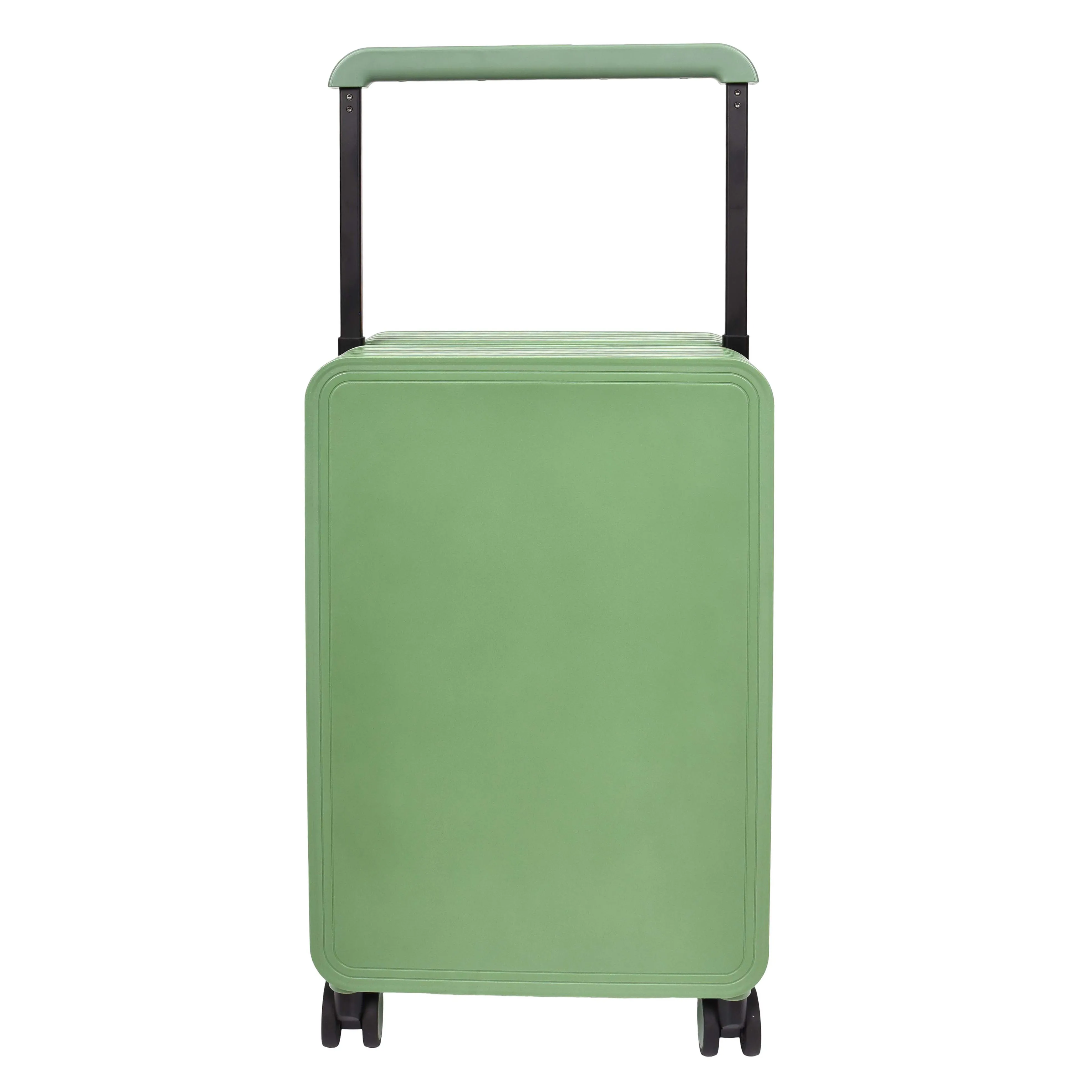DR698 Cabin Size USB Port Suitcase Four Wheels Hard Shell Smart Luggage Green