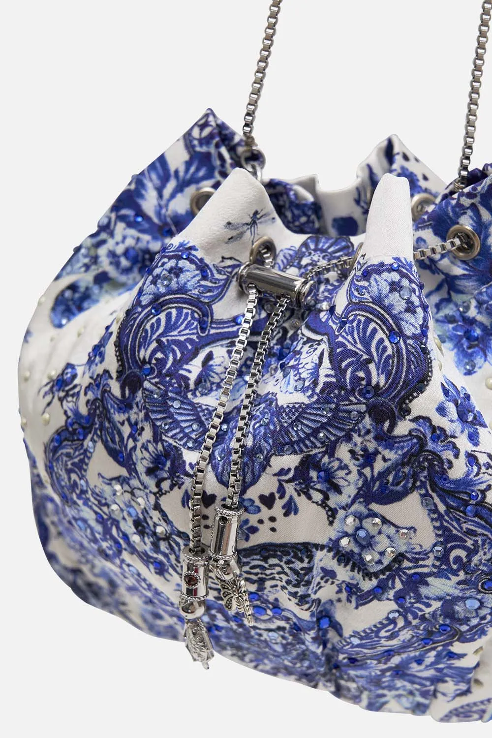 DRAWSTRING POUCH WITH CHAIN STRAP GLAZE AND GRAZE