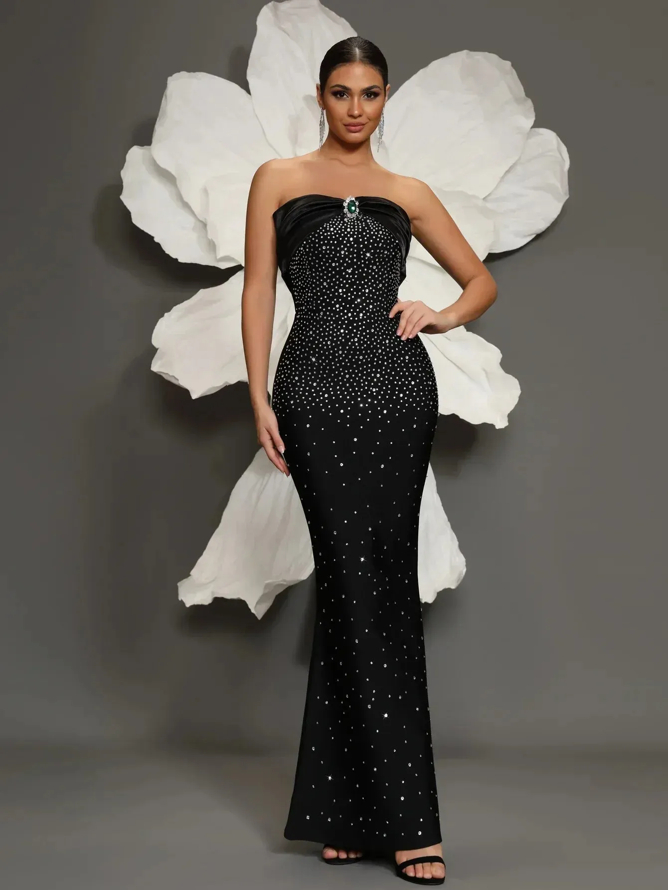 Elegant Black Bandage Evening Dress