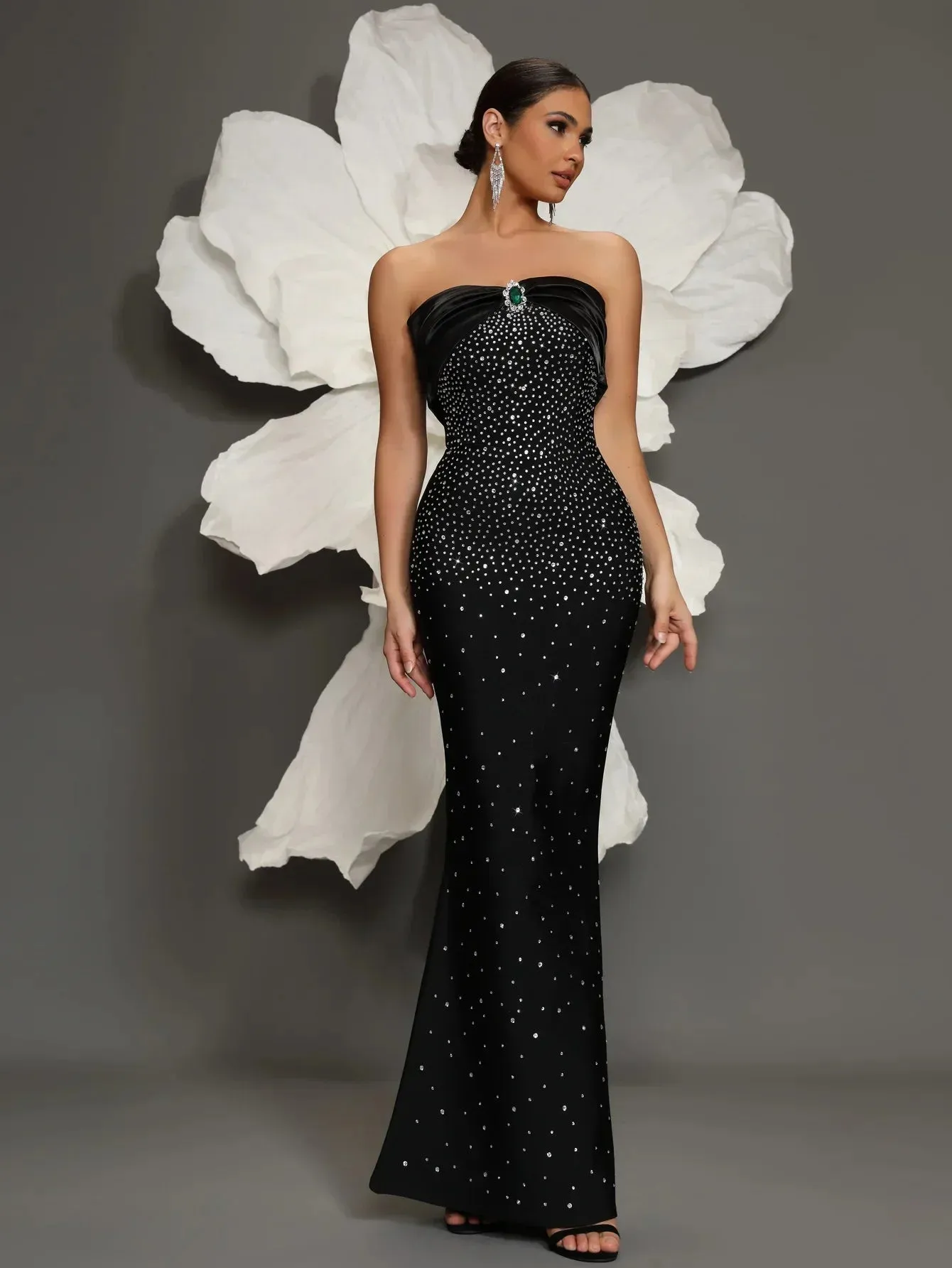 Elegant Black Bandage Evening Dress