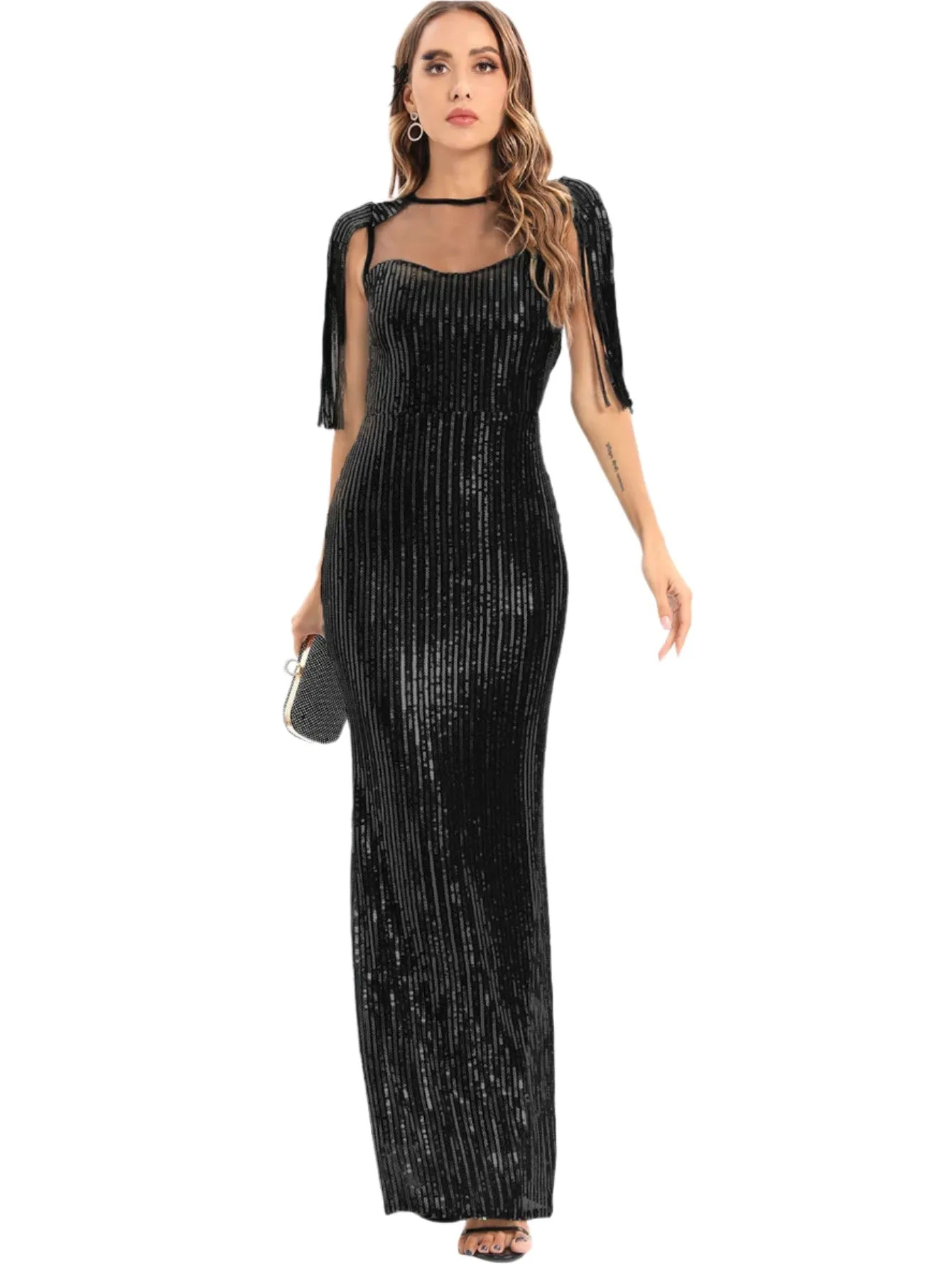 Elegant Sequin Evening  Dress for Women