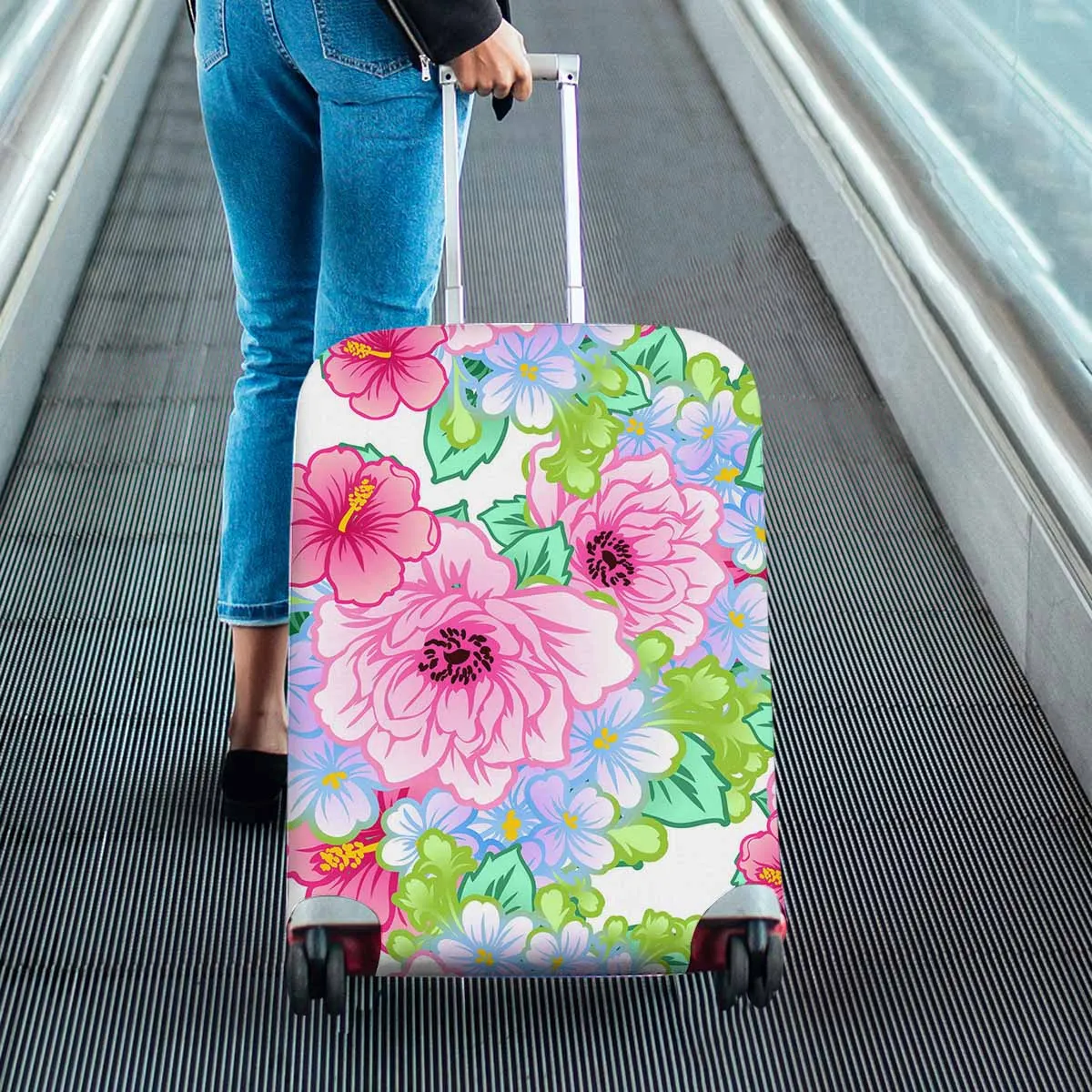 Floral themed Cover for Luggage suitcase printed Floral elements pattern