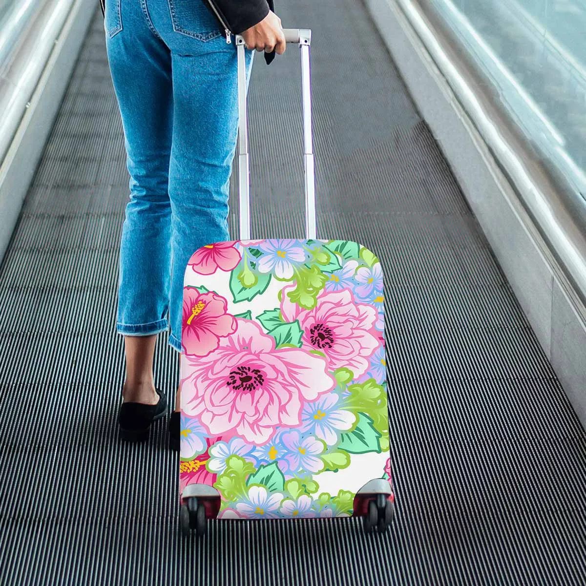 Floral themed Cover for Luggage suitcase printed Floral elements pattern