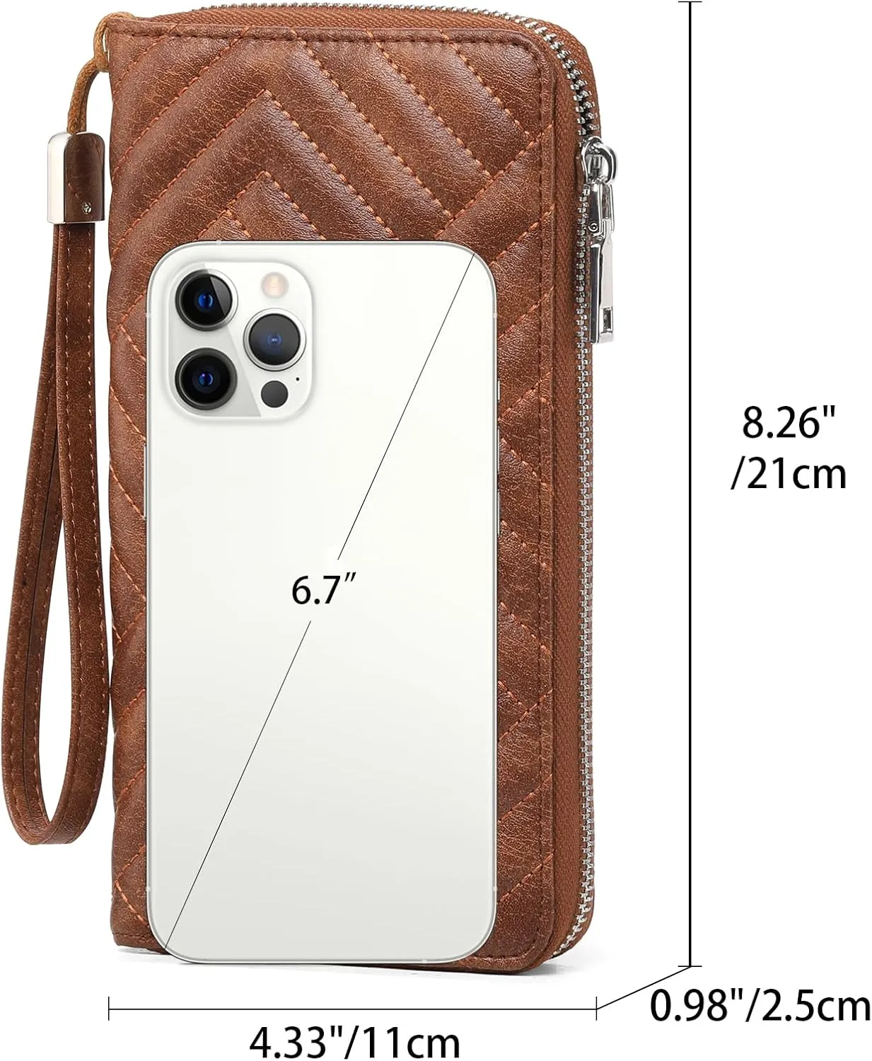 GOIACII Womens Wallet RFID Blocking Leather Large Capacity Long Purse Card Clutch Wristlet