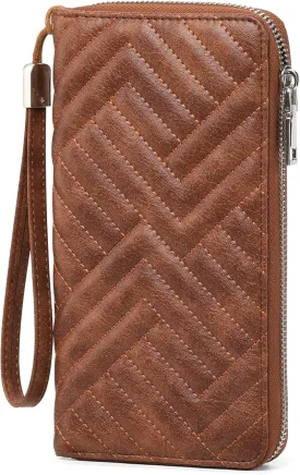 GOIACII Womens Wallet RFID Blocking Leather Large Capacity Long Purse Card Clutch Wristlet
