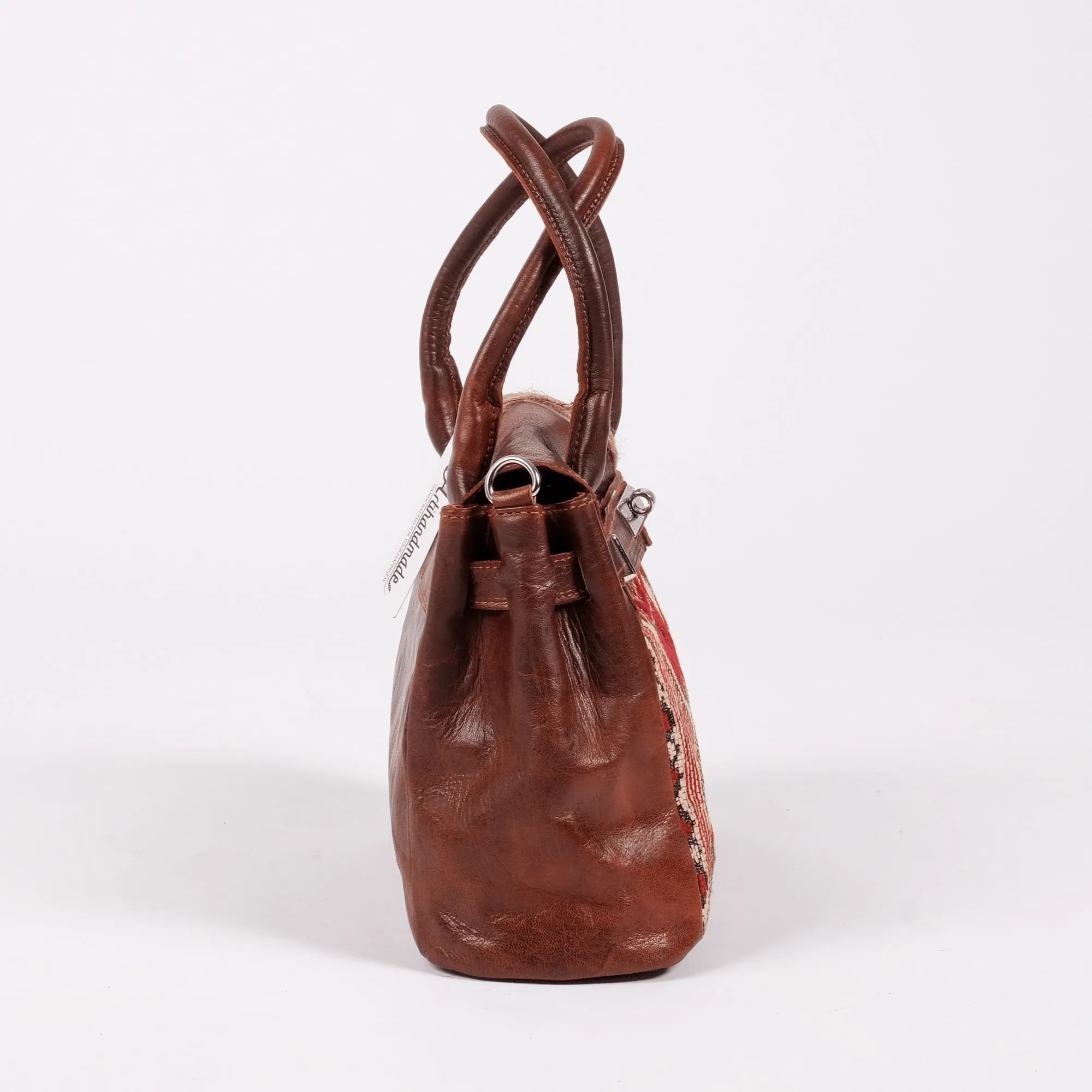 Hermes Inspired Leather x Kilim Handbag