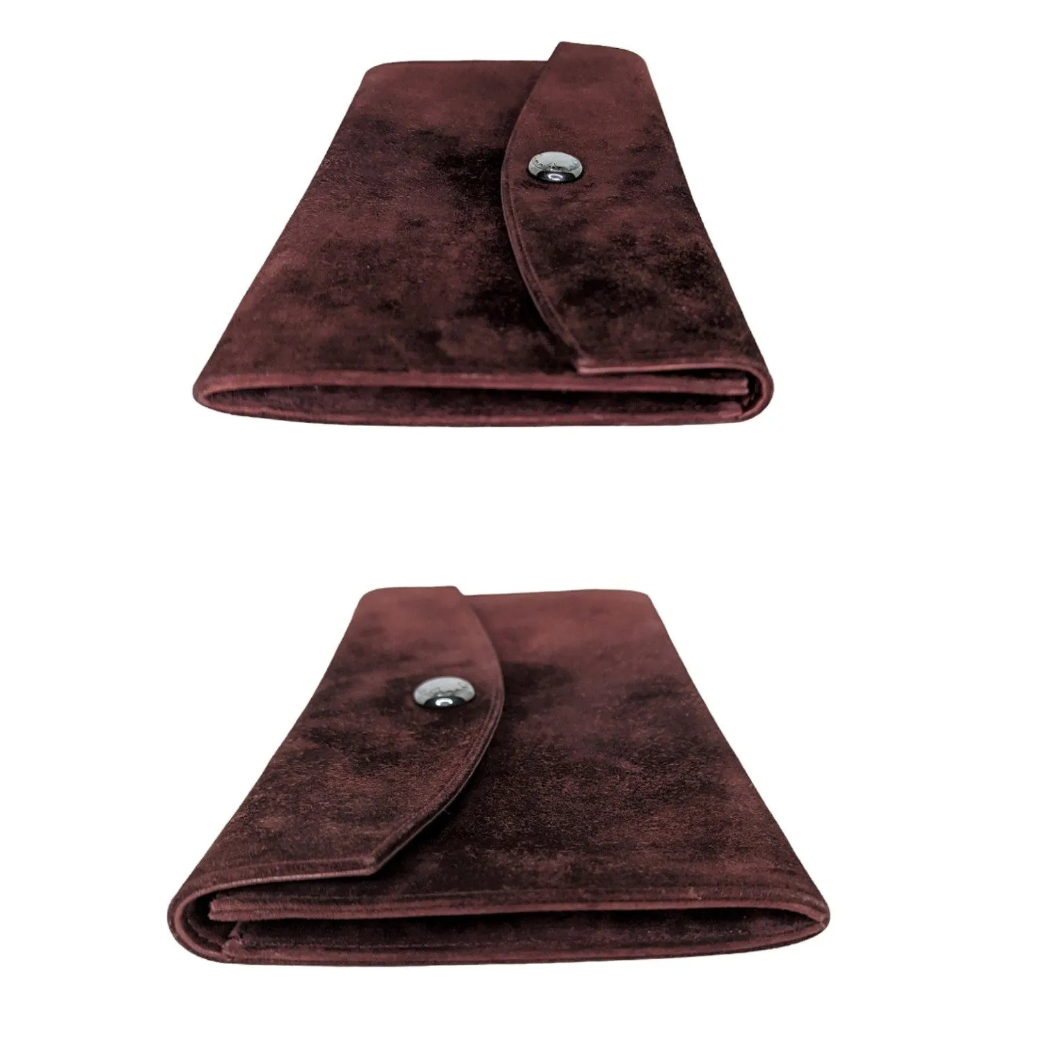 Hermes Vintage Suede Burgundy Rio Envelope Clutch
