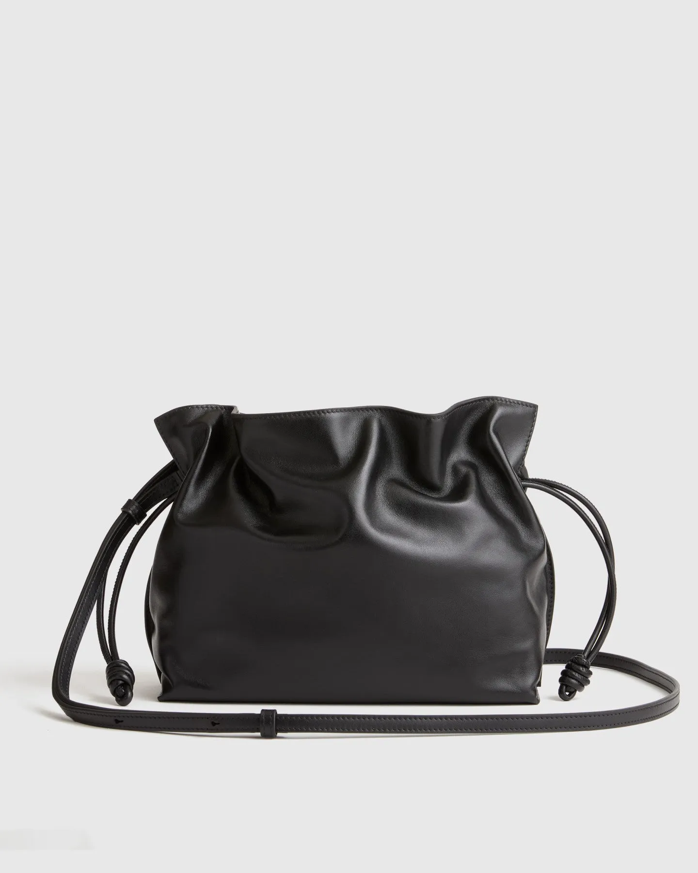 Italian Leather Drawstring Pouch Crossbody