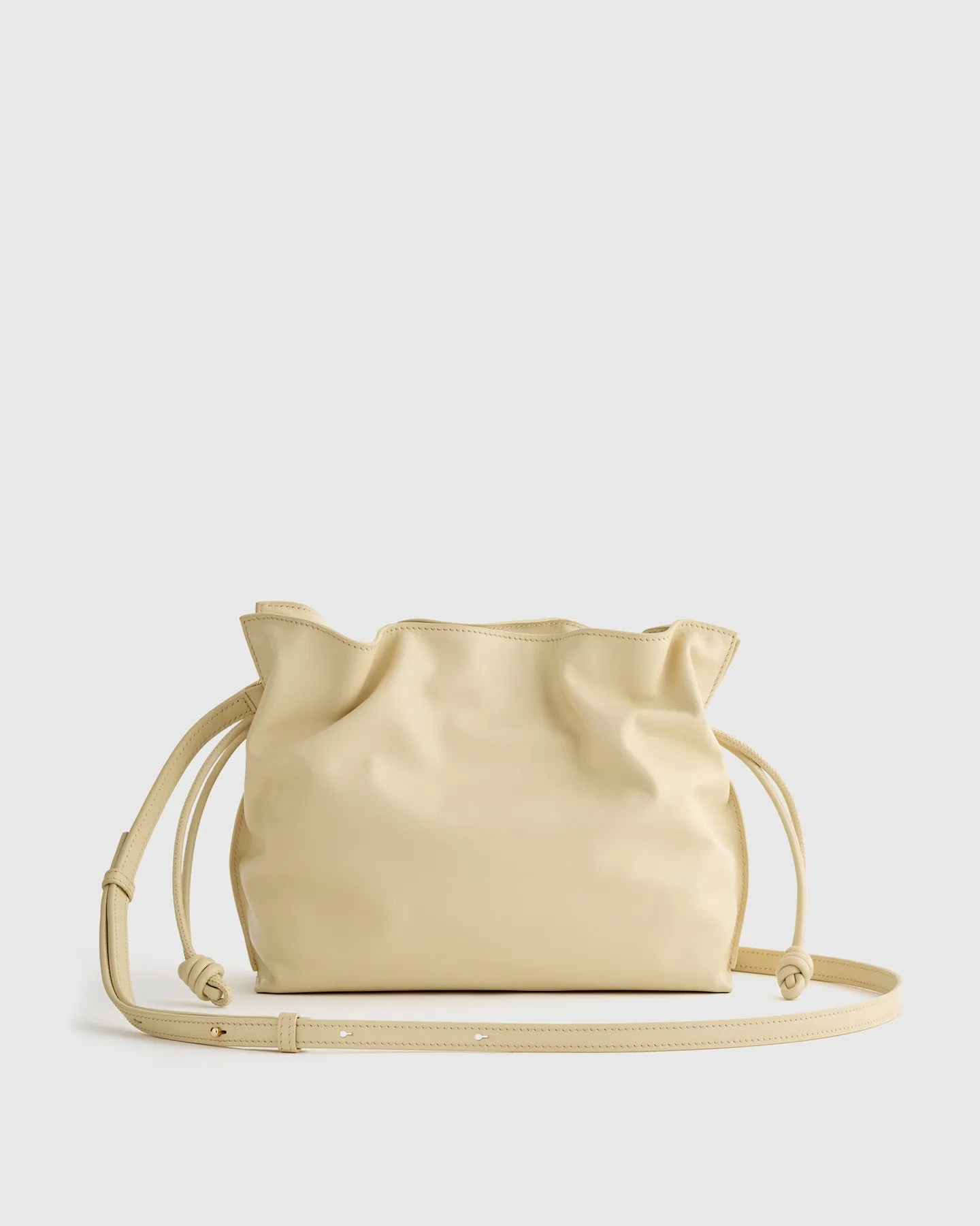 Italian Leather Drawstring Pouch Crossbody