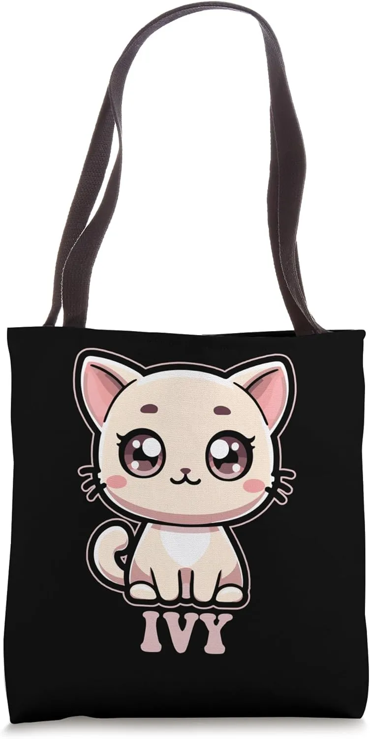 Ivy Cute Kitty Cat Design for Girls Name Ivy Tote Bag