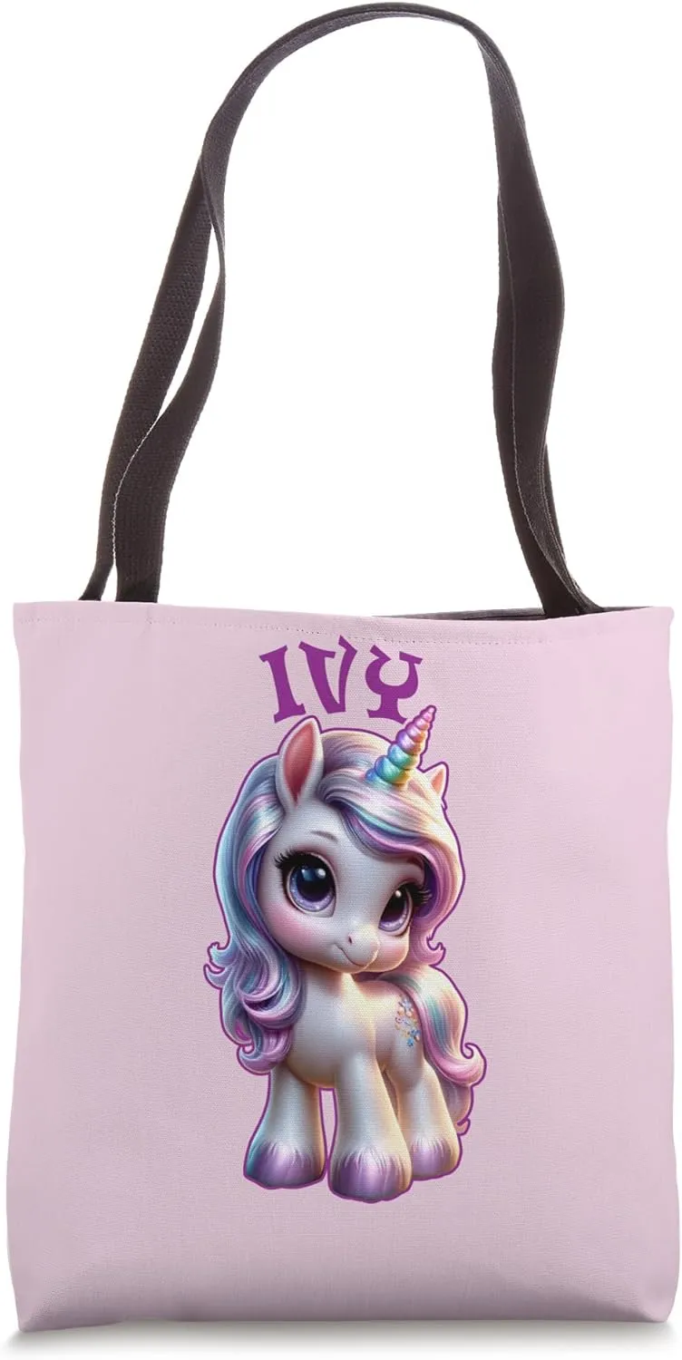 Ivy Cute Unicorn Design for Girls Name Ivy Tote Bag